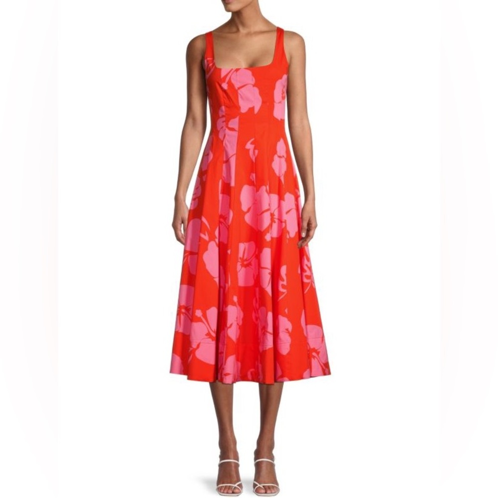Staud Wells Floral MIDI Dress